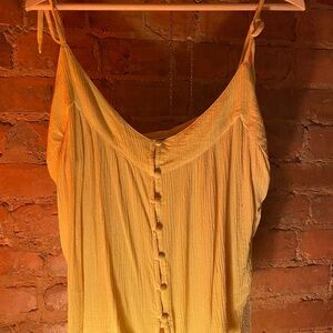 O'Neill Yellow Button-Down Camisole Crop Top